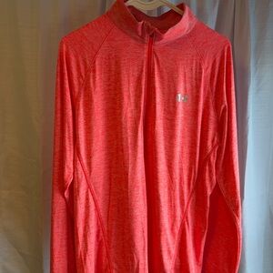 Under‎ Armour Tech 1/4 Zip Pullover Women's XL Pink/Coral Heather Athletic Top